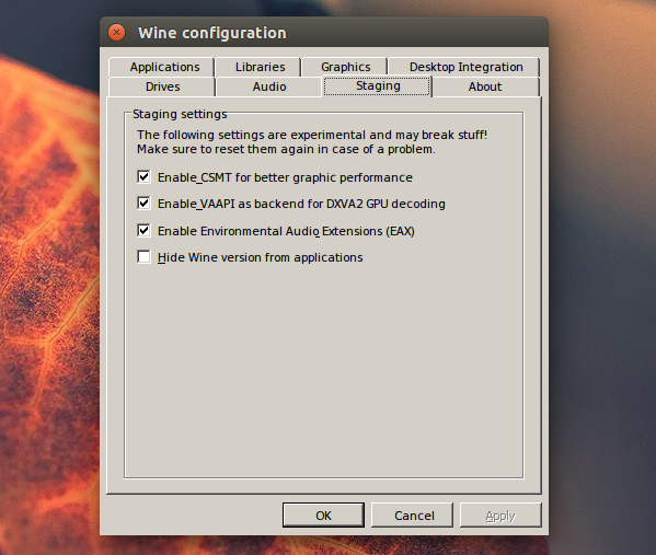 Get New Wine Features Faster With `Wine Staging` [PPA]  Upd8