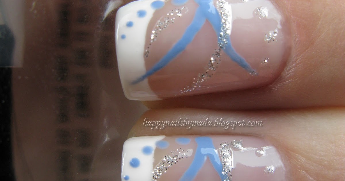 Happy Nails Nail Art, Blue Stripes