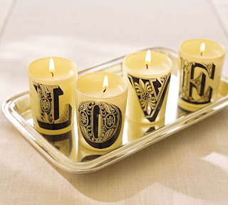 Pottery Barn Love Candle Set