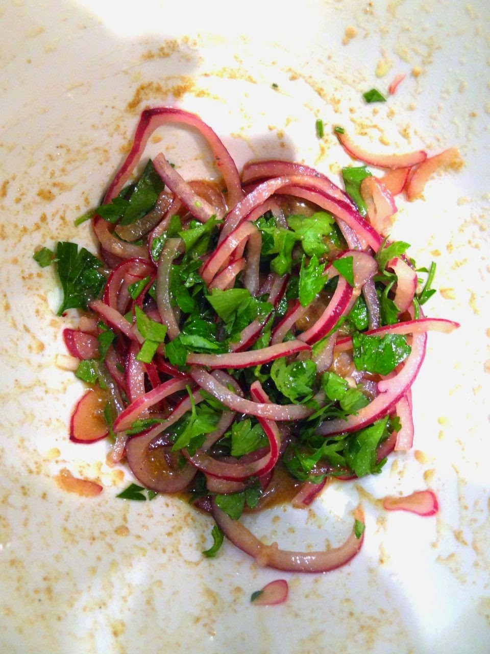 Scrumpdillyicious Lentil Salad with Roast Tomato, Red Onion & Cilantro