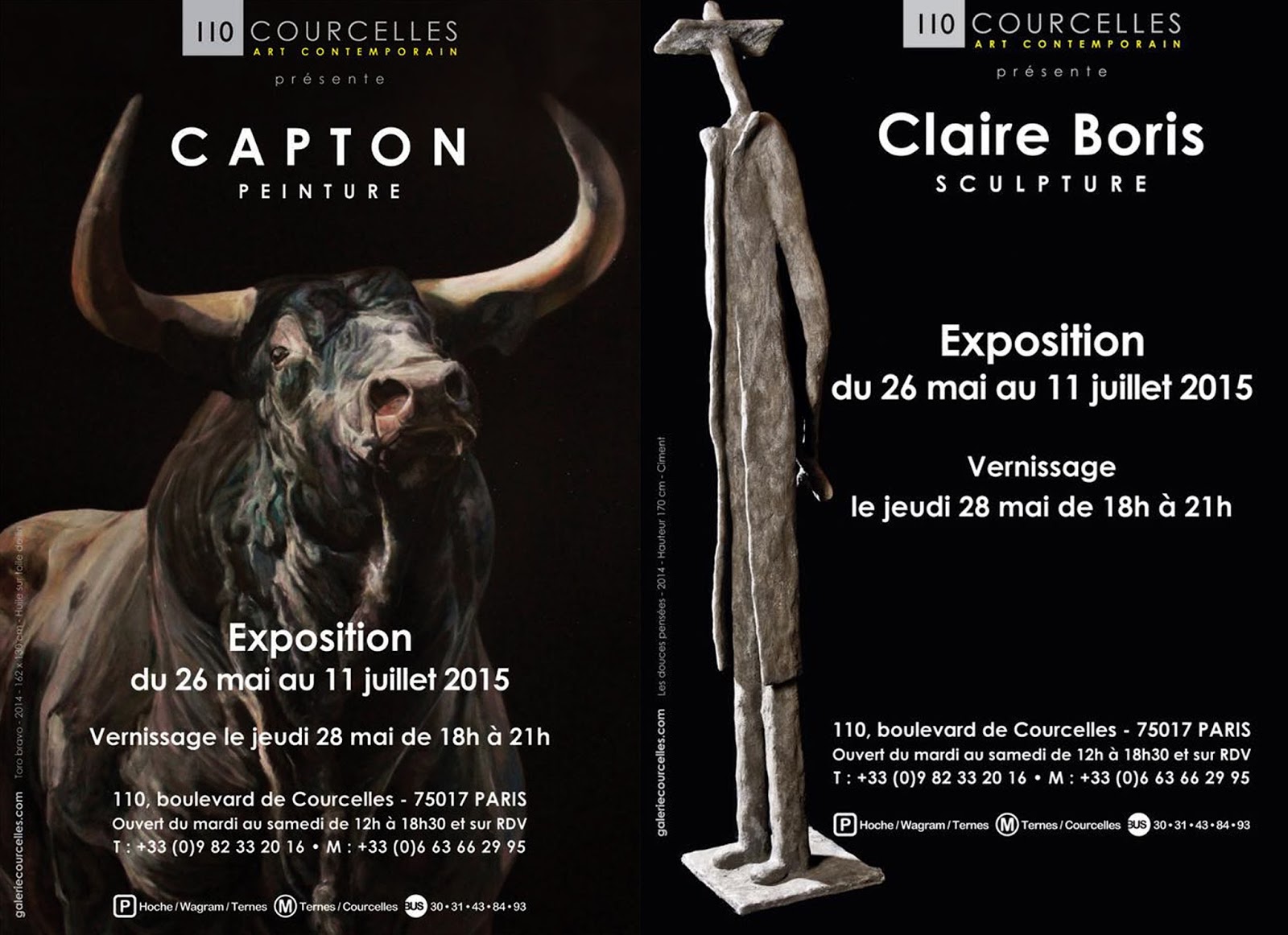c a p t o n CAPTON ET CLAIRE BORIS A LA GALERIE 110 COURCELLES ART