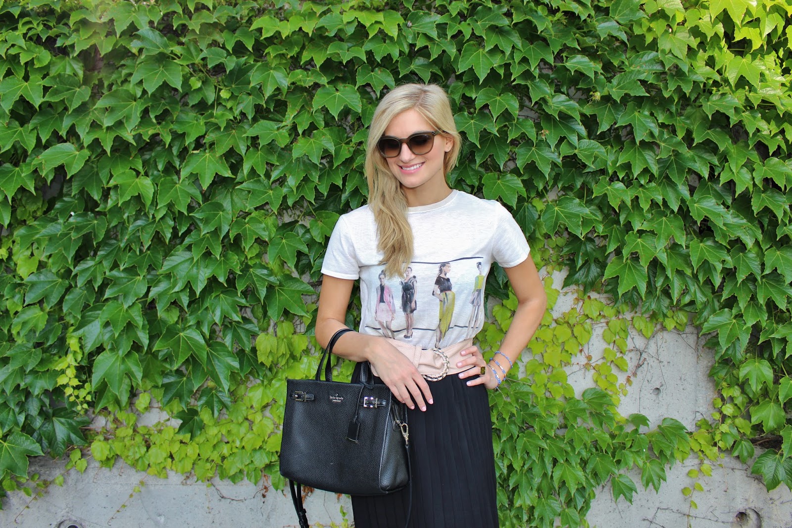 bijuleni - Zara printed top and Kate Spade purse