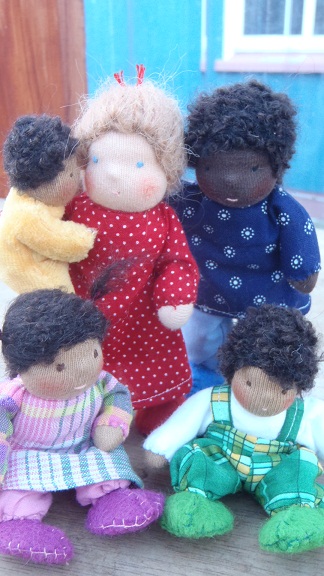 mixed race dollhouse family