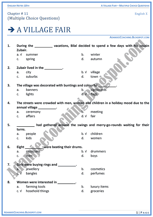 A village fair essay for class 8 picture