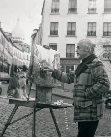 Luziano pintando en Montmartre.