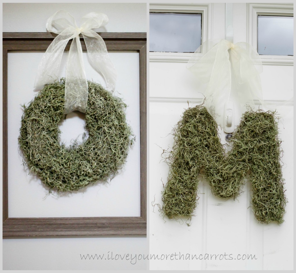 i love you more than carrots spring decor diy loose moss wreath moss letter