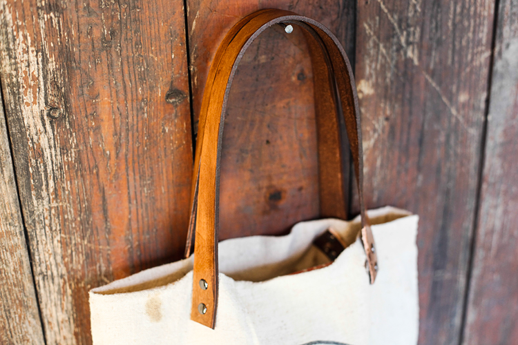 DIY Feedbag Tote w/Leather Straps Poppytalk