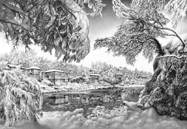 Lovely Snowy Landscape Art