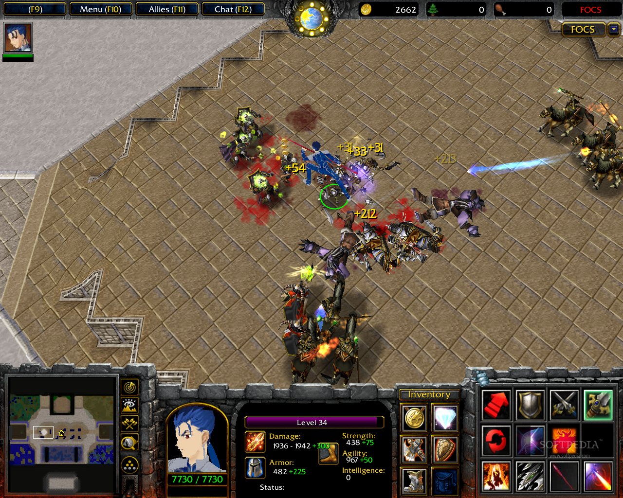 Warcraft 3 map fight of character ai