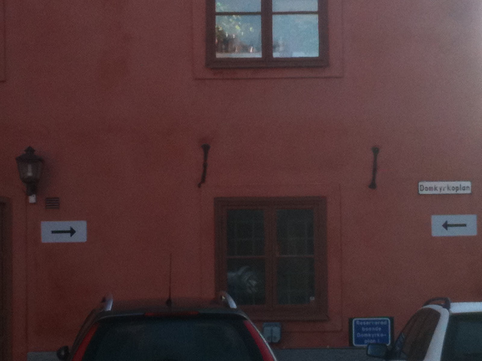 Signs found on building wall in Uppsala, Sweden (outside the Cathedral ...