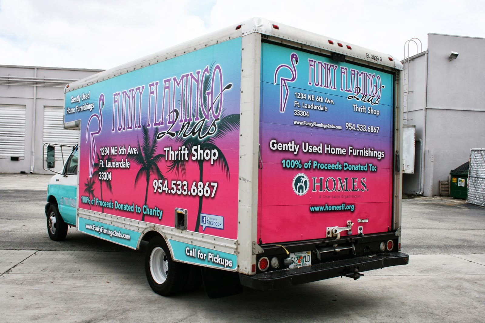 Box Truck Vehicle Wrap Fort Lauderdale Florida | Homes Inc | Funky