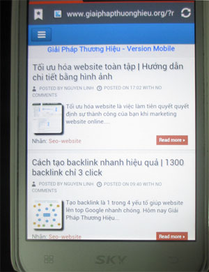 Website trên mobile Website trên mobile