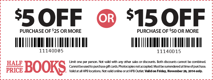 Half price books coupon code