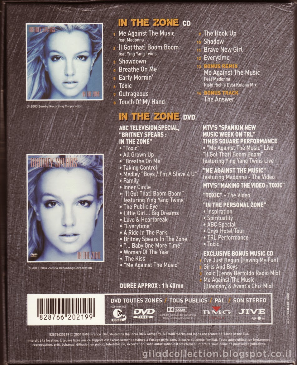 Britney Spears Collection By Gilad In The Zone France Boxset Cd Dvd Bonus Cd