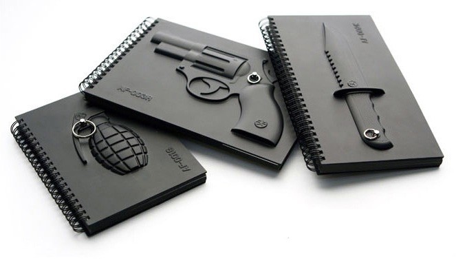  Novel 3D Revolver Cover Notebook- cool  Notebook feelgift.com