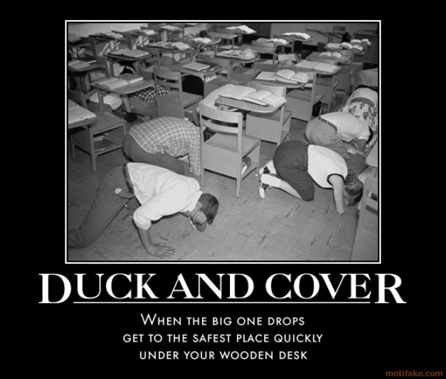 Image result for duck and cover bomb drill