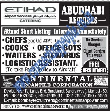 Etihad Abudhabi Requires Airport Services Catering Job Visa From India Connecting People