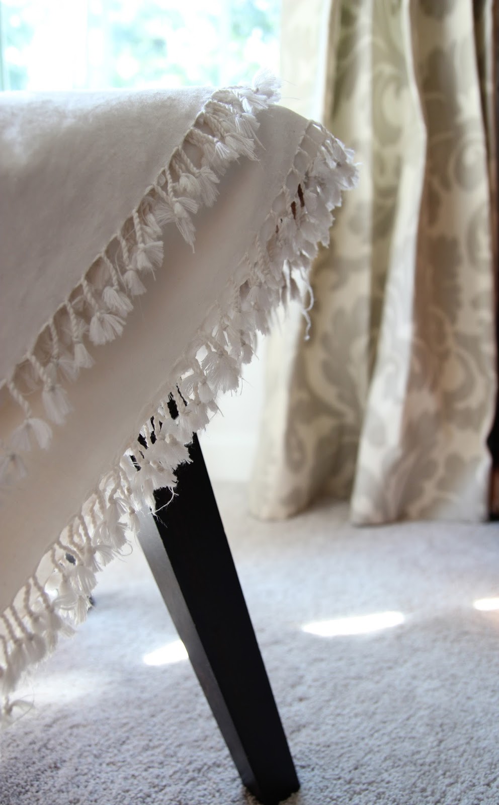 Miss Dixie DIY Industrial Gold Curtain Rod + Hemming Drapes