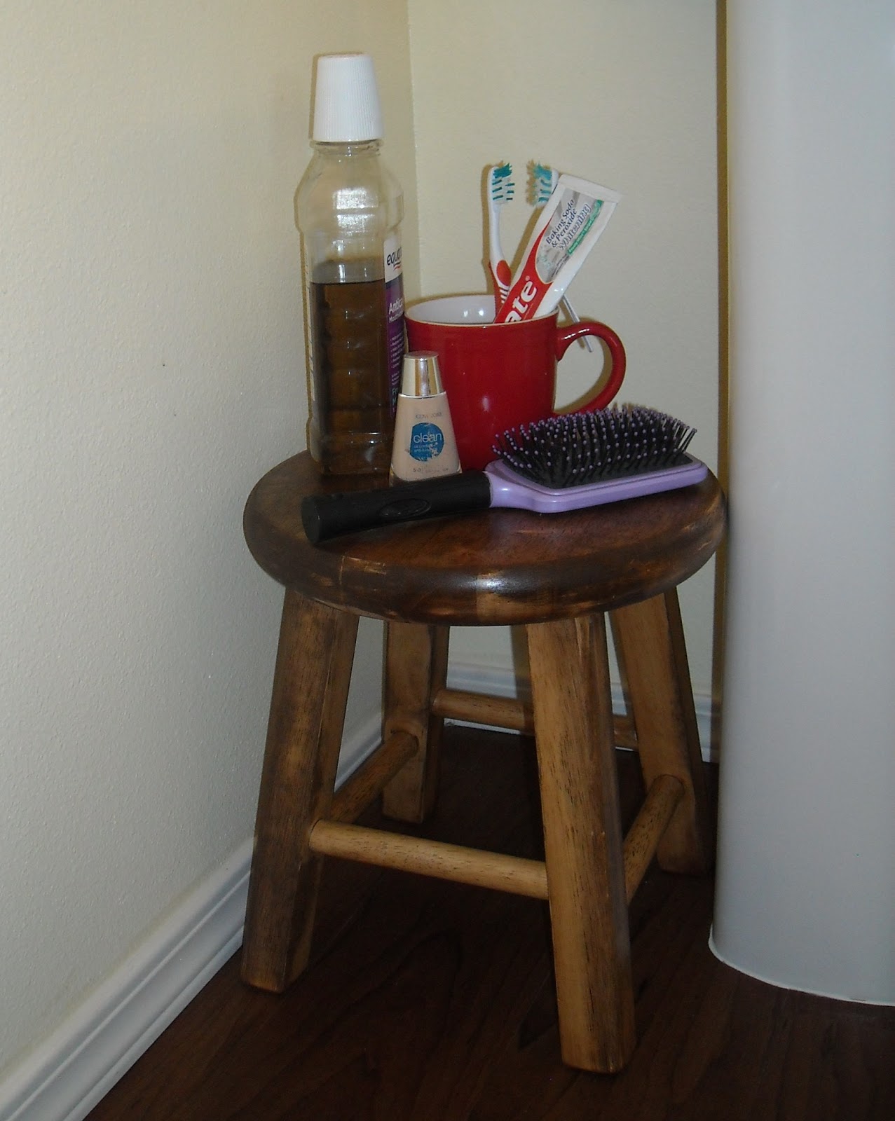 Bar Stool to Bathroom Stool Transformation