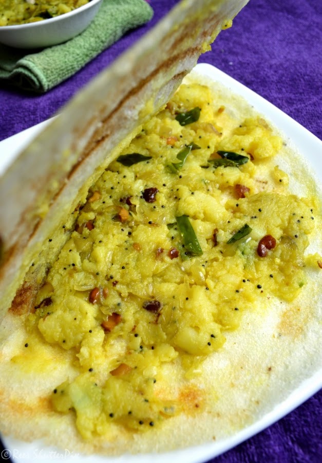 how to make potato masala, how to make ghee masala roast at home