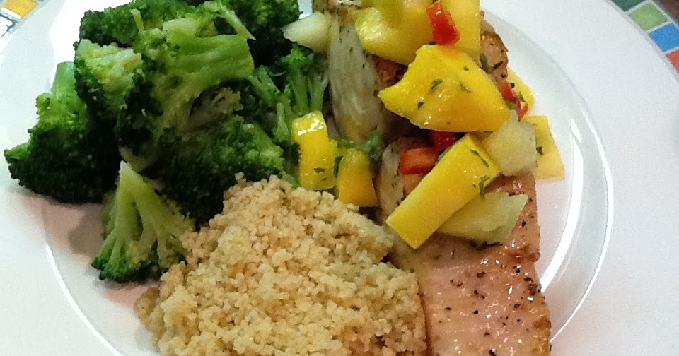 Mommy and Baby food Pan Seared Mahi Mahi with Mango Salsa for Mommy