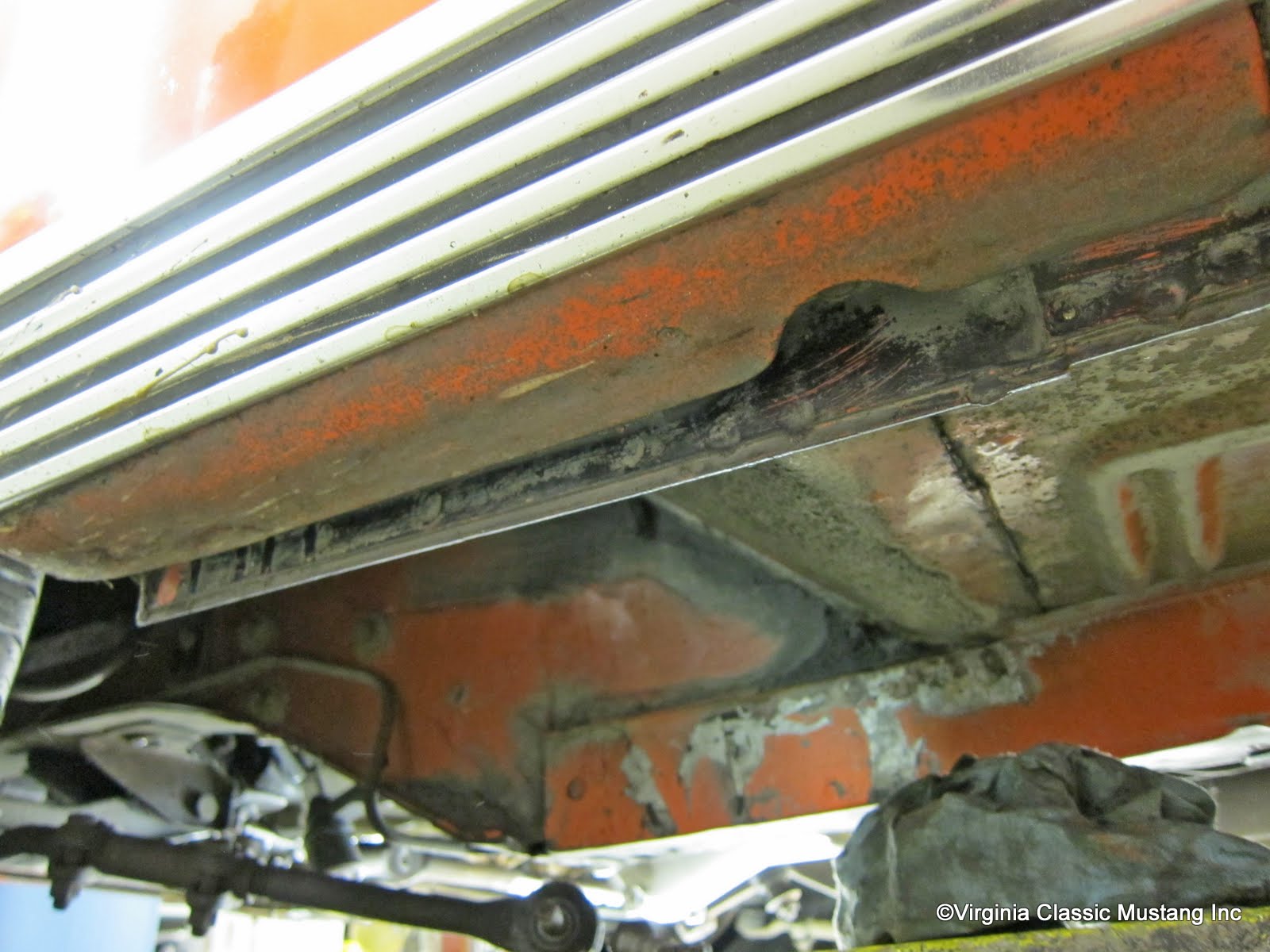 Virginia Classic Mustang Blog Just the Details...Mustang Pinch Weld Rocker Area Black Out