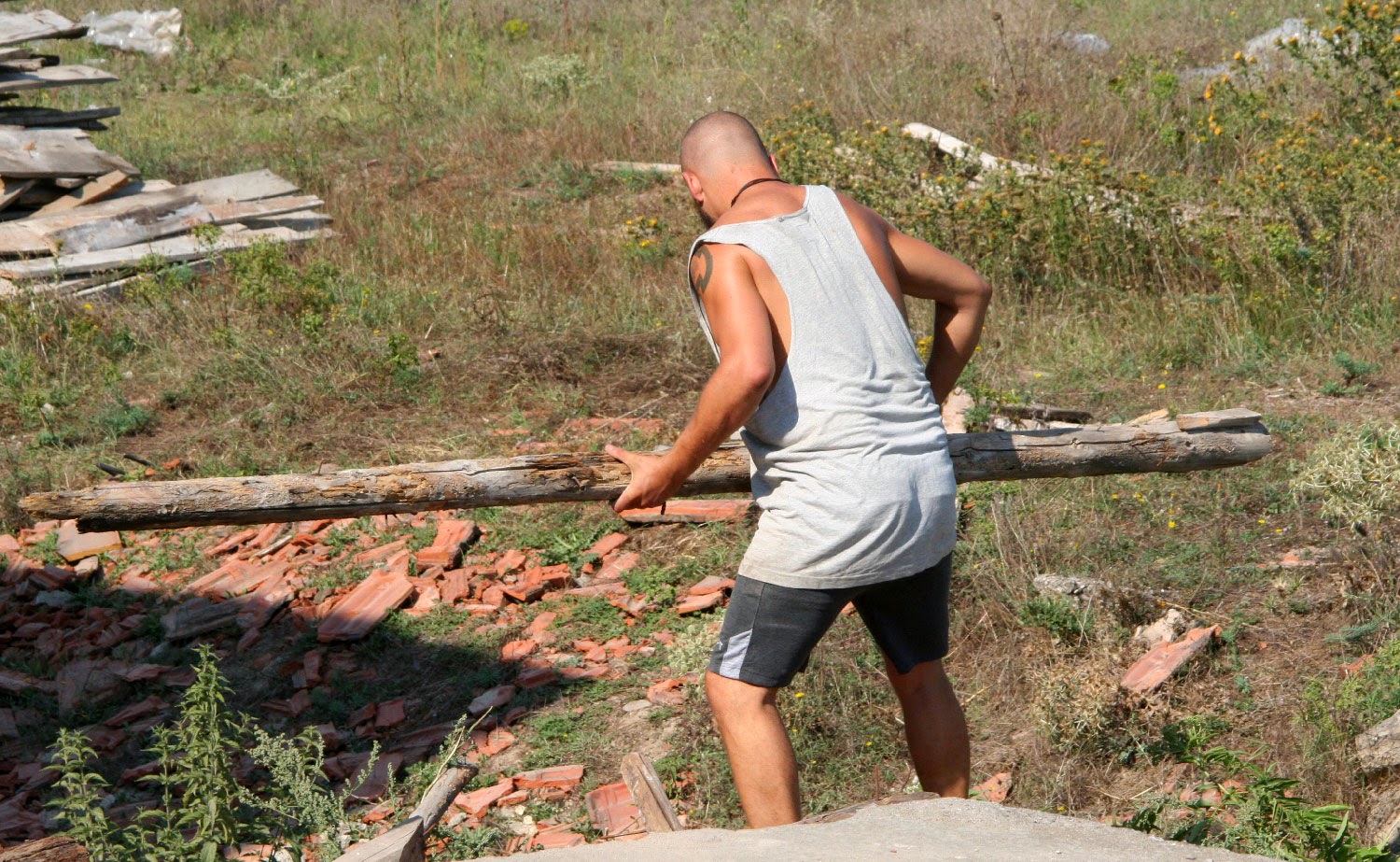 Shifting wood like a real man Shifting wood like a real man
