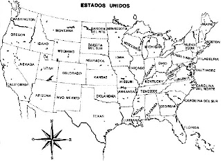 Mapa de Estados Unidos con nombres para imprimir