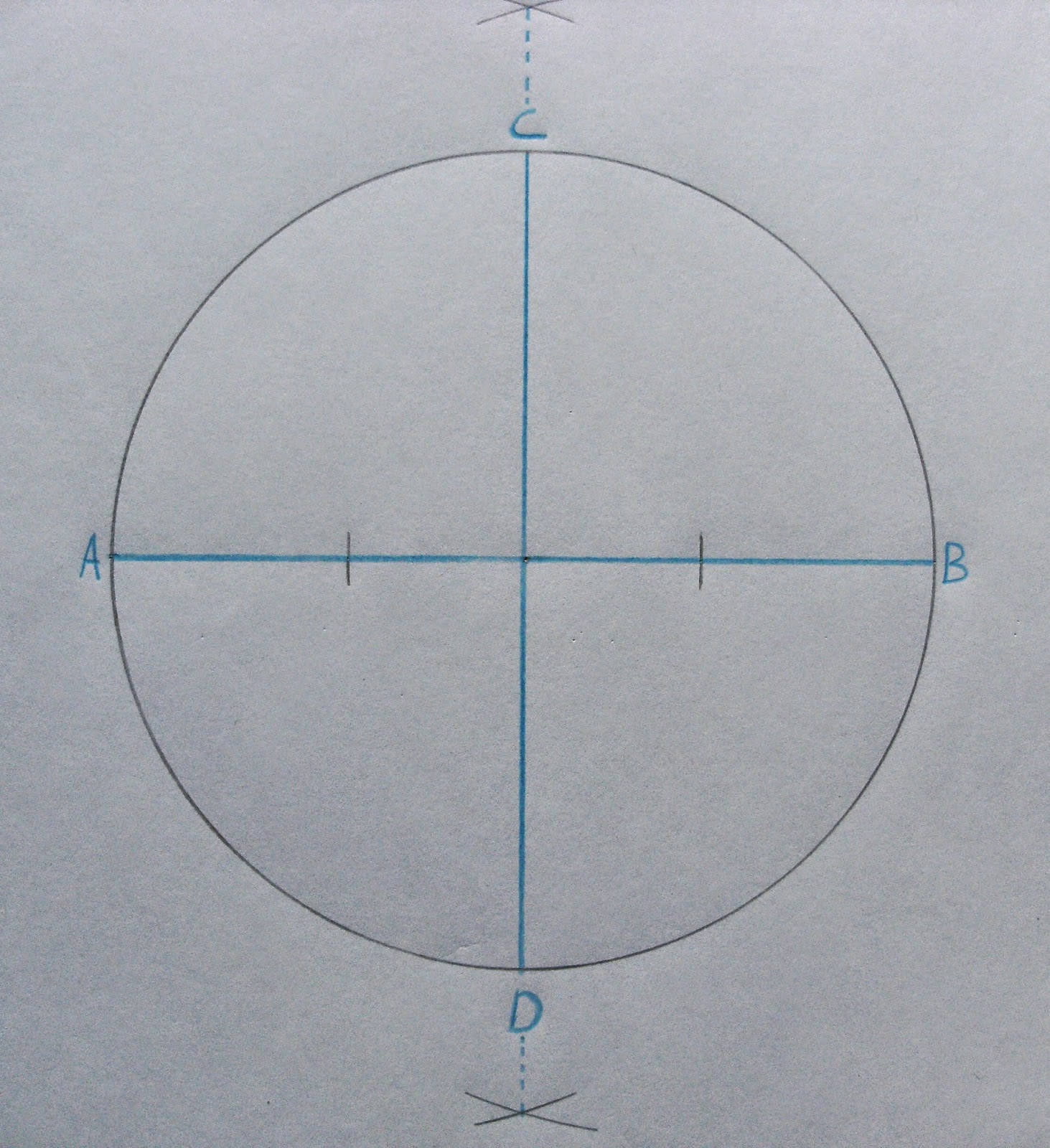 Drawing Parallel Lines With Set Squares : To inscribe an octagon in a circle