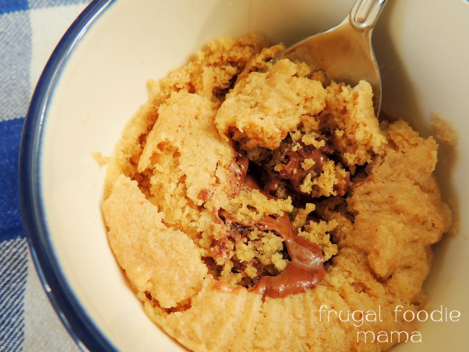Frugal Foodie Mama Reese's Stuffed Peanut Butter Mug Cake