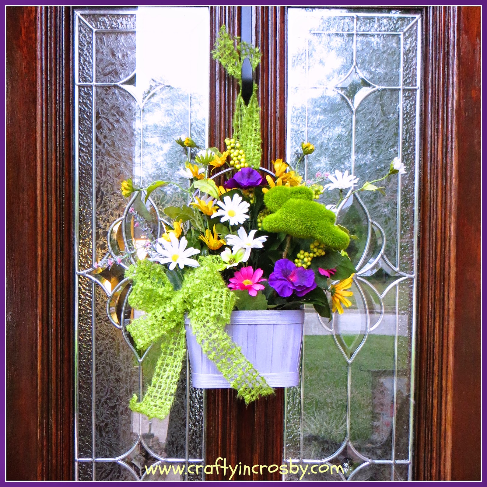 Crafty in Crosby: How about an Easter Basket on your front door? Crafty in Crosby: How about an Easter Basket on your front door?