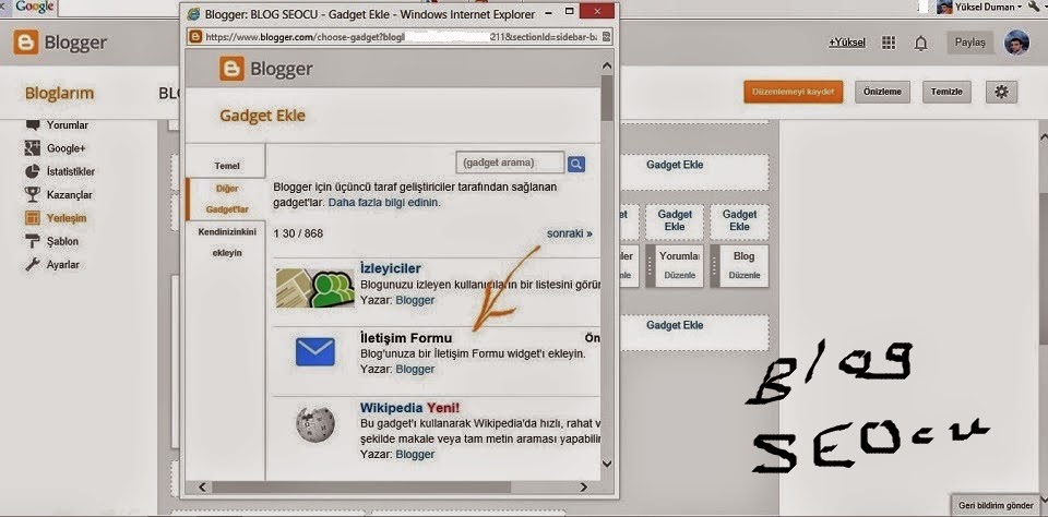 Blogger iletişim formu http://blogseocu.blogspot.com/2014/05/blogger-iletisim-formunu-sabit-sayfaya.html