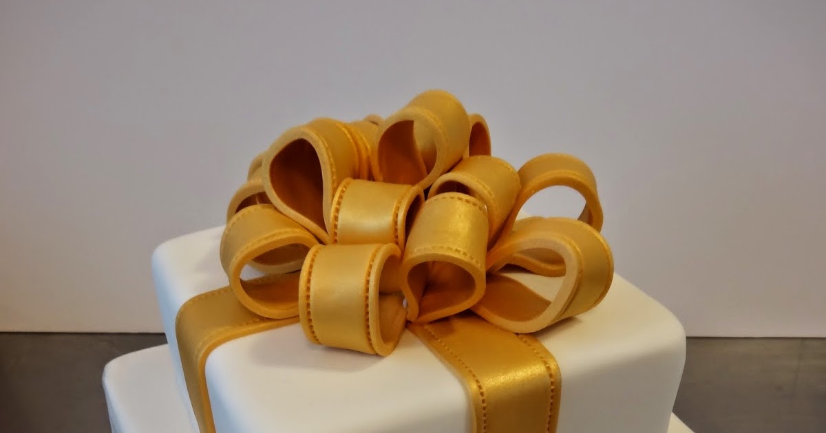 CAKE Amsterdam Gold Ribbon Wedding Cake