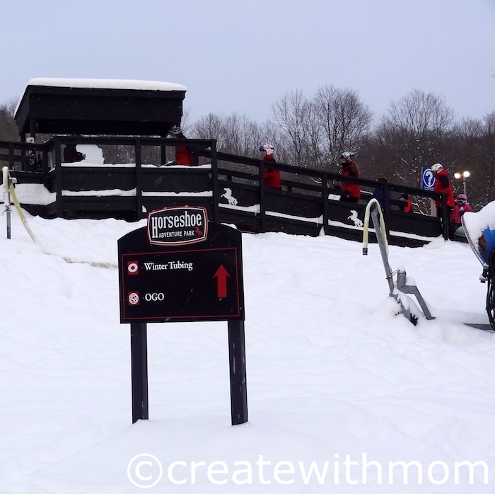 Create With Mom Magic of winter Snow tubing at the Horseshoe Resort