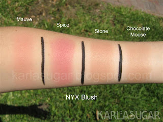 swatches blushes nyx