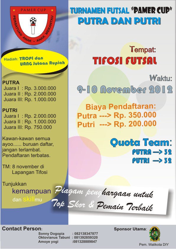 TURNAMEN FUTSAL "PAMER CUP" YOGYAKARTA PENA dan GORESAN JIWA TURNAMEN FUTSAL "PAMER CUP" YOGYAKARTA PENA dan GORESAN JIWA