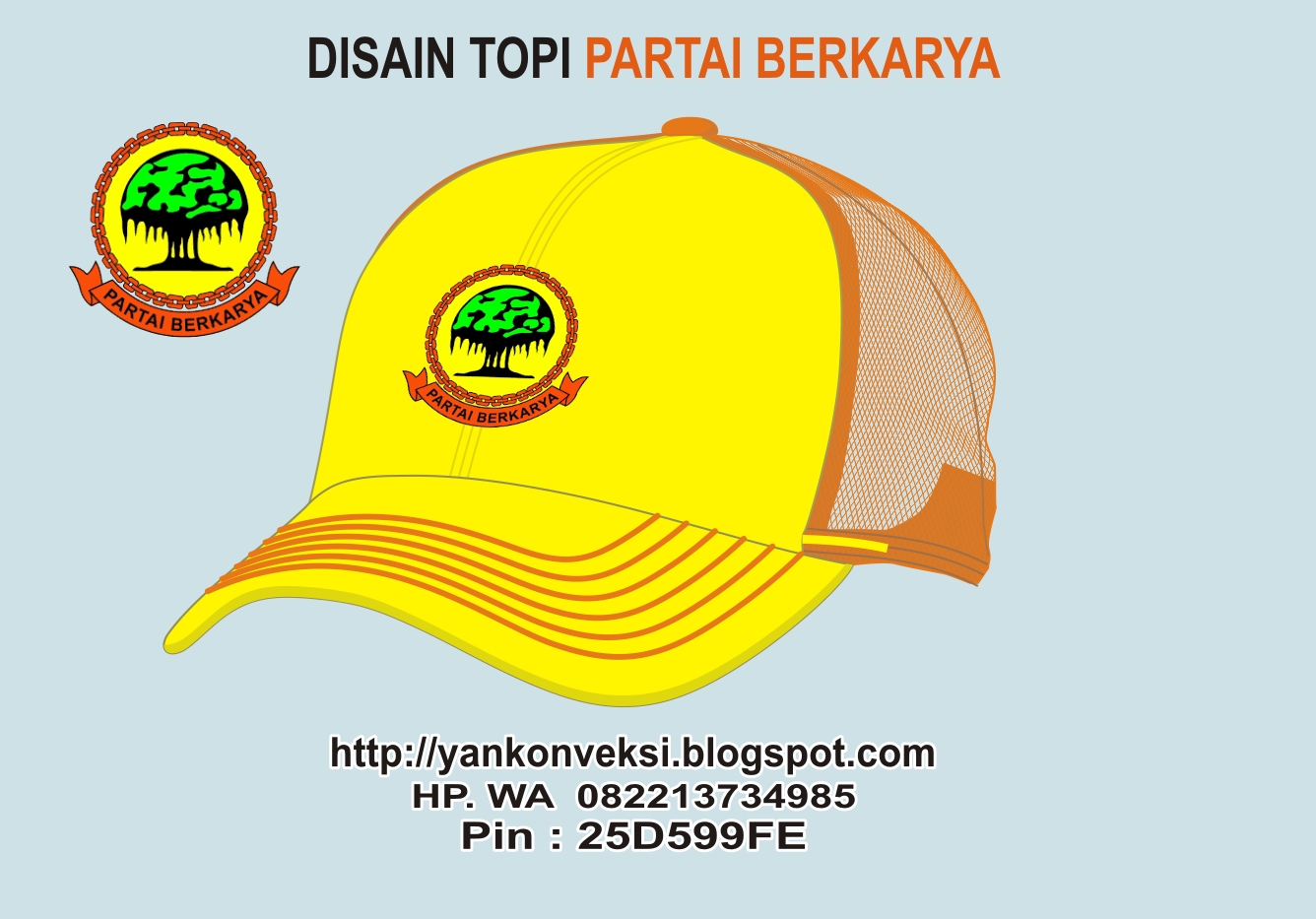 TOPI PESANAN PARTAI BERKARYA SAMARINDA KALTIM