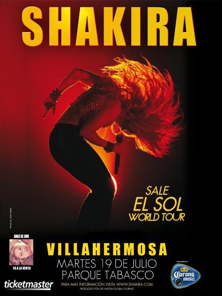 Shakira - myshakiblog: Posters oficiales del Tour Sale el Sol en México