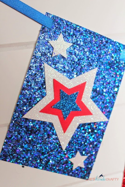 Glitter Banner USA 4th of July