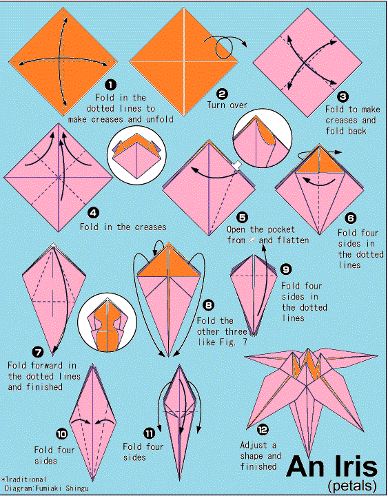 Origami Soul Membuat Origami Bunga Iris