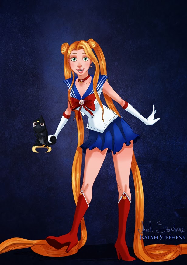 Rapunzel como Sailor Moon