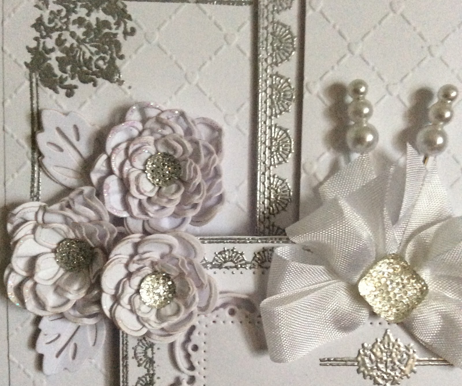 Phills' Crafty Place A4 White & Silver Embossed Wedding Card