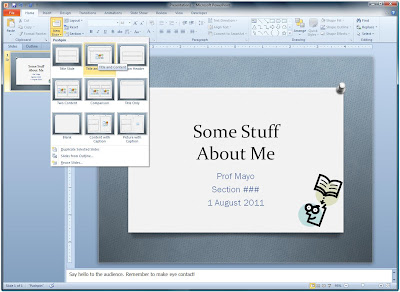 Home...New Slide...
Title and Content