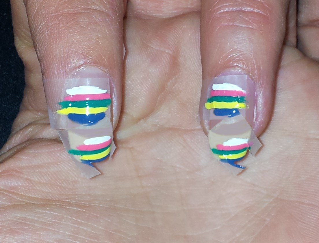 365+ days of nail art Day 175) Abstract circles and stripes