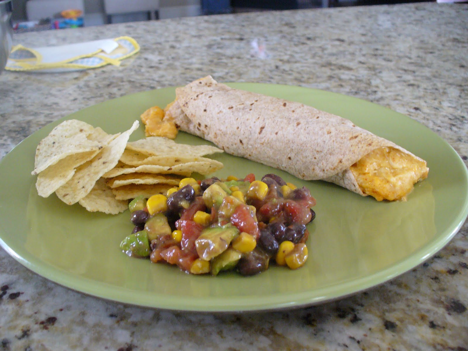 lil pink pocket Cowboy Caviar and Chicken Enchiladas