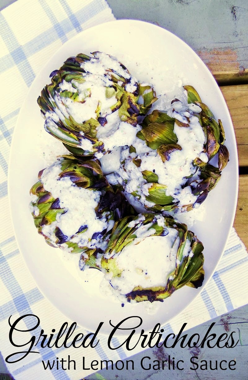 Grilled Artichokes with Lemon Garlic Sauce Bobbi's Kozy Kitchen