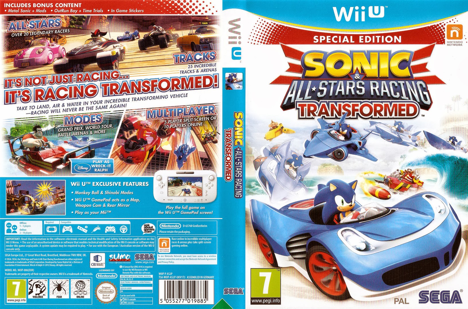 Sonic & All Stars Racing Transformed Wii U Ultra Capas