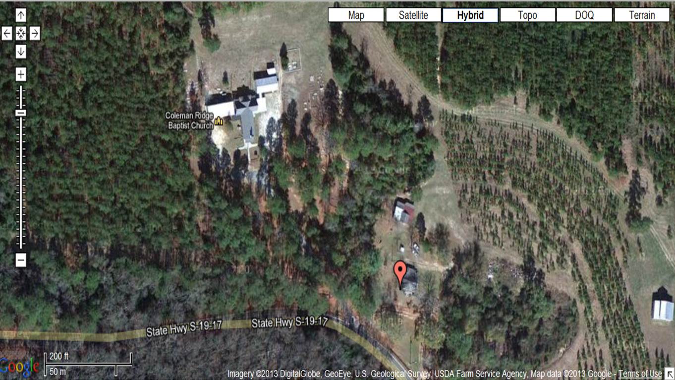 the red baloon marks the historical location of coleman ridge school u s geological survey through google maps the red baloon marks the historical location of coleman ridge school u s geological survey through google maps