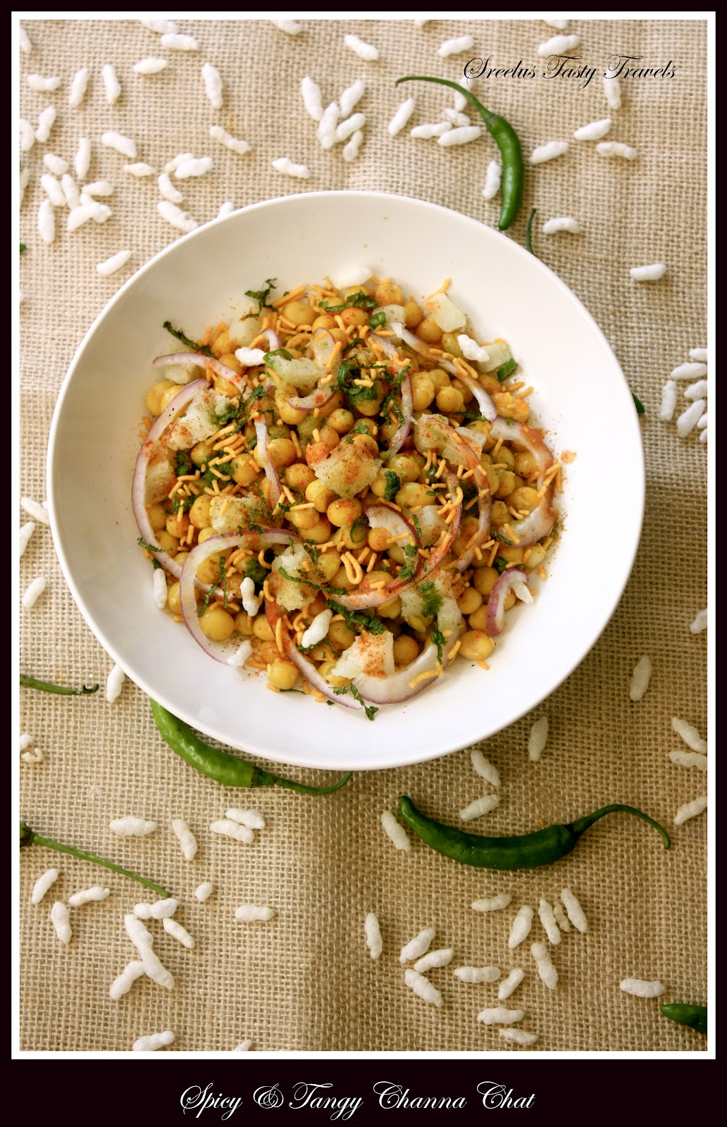 Sreelus Tasty Travels Spicy & Tangy Batani/Vatana/Dried Yellow Peas Chaat