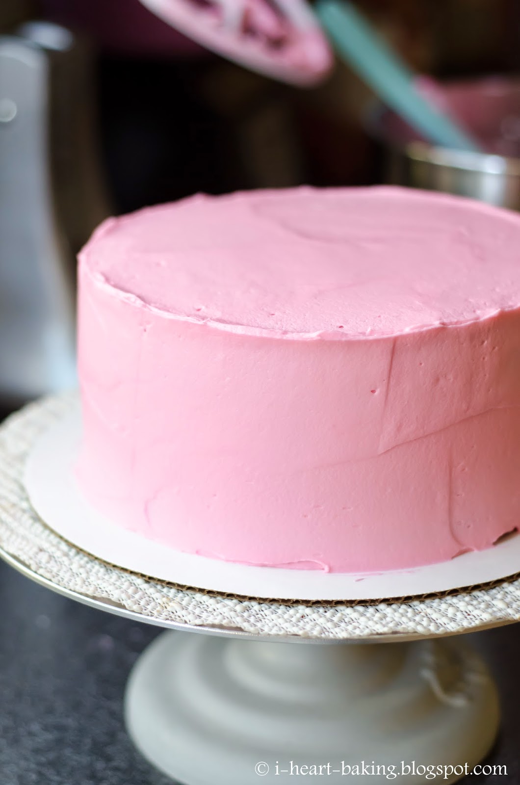 i heart baking! pink ruffle flower chocolate mousse layer cake for a
